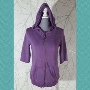 Splendid Purple Modal Blend Full Zip Half Sleeve Hoodie